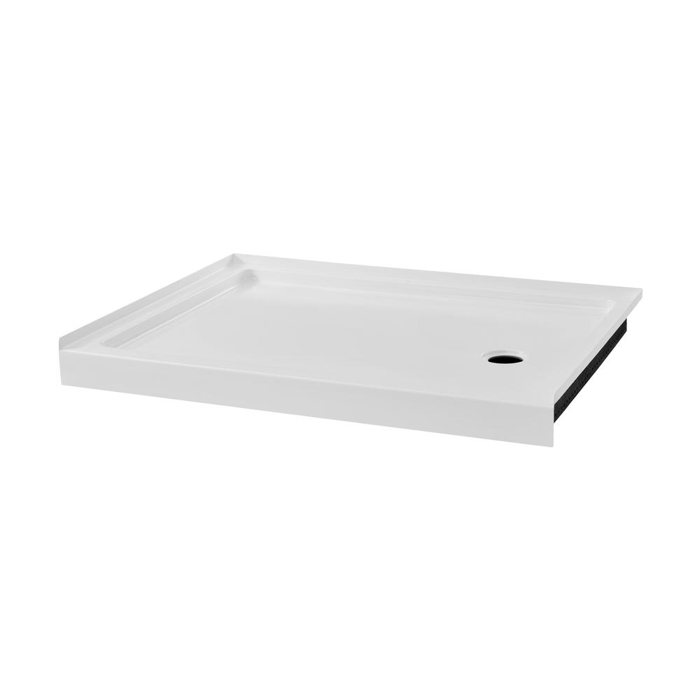 Carre 48" x 36" Acrylic White, Single-Threshold, Right Drain, Shower Base. Picture 1