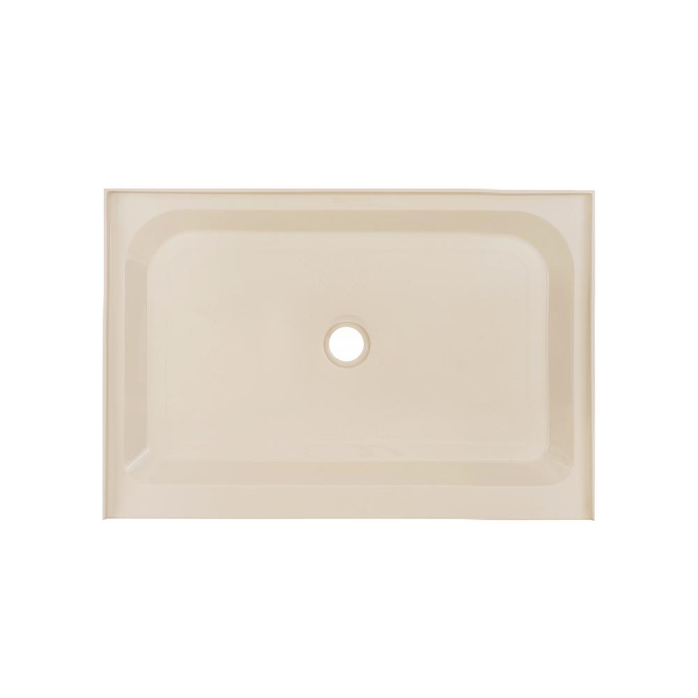 Voltaire 48" x 32" Single-Threshold, Center Drain, Shower Base in Biscuit. Picture 1