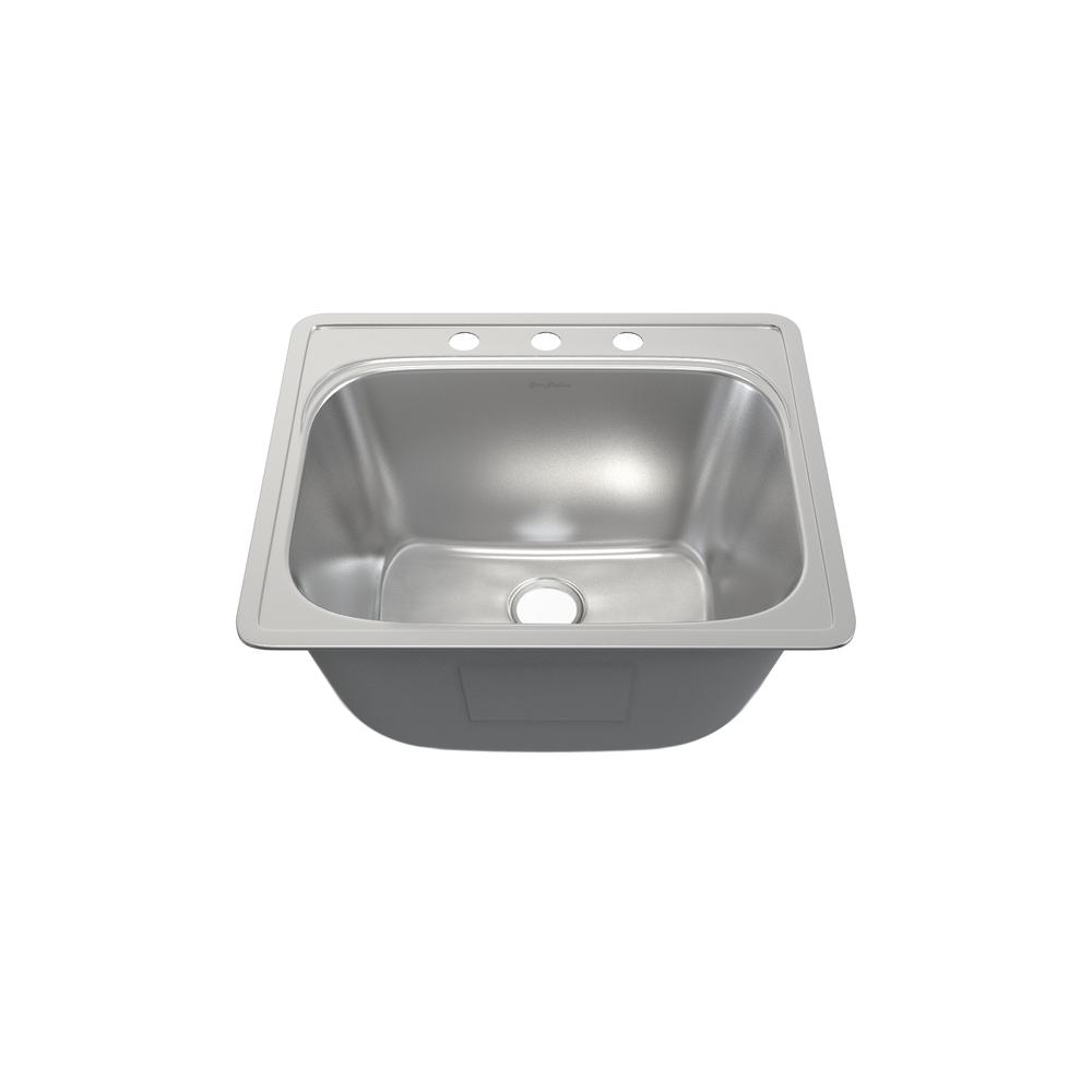 Ouvert 25 x 22 Stainless Steel, Single Basin, Top Mount Kitchen Sink. Picture 1