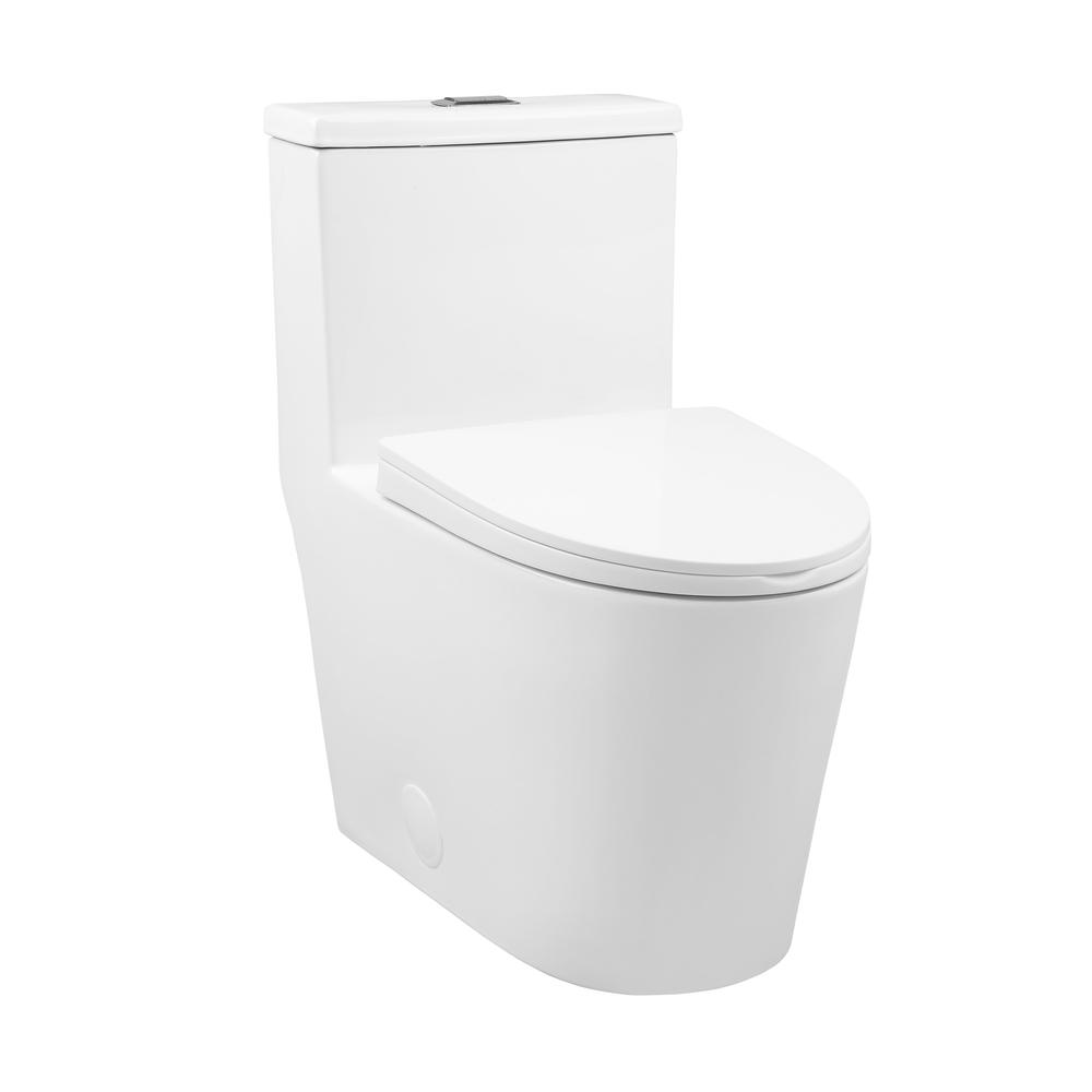Dreux One Piece Elongated Dual Flush Toilet with 0.95/1.26 GPF. Picture 1