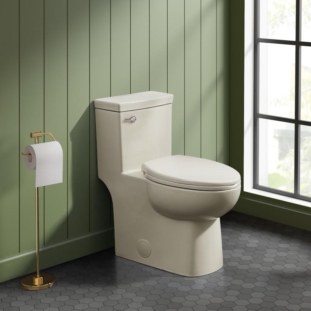 Classe One Piece Toilet with Front Flush Handle 1.28 gpf in Bisque. Picture 2
