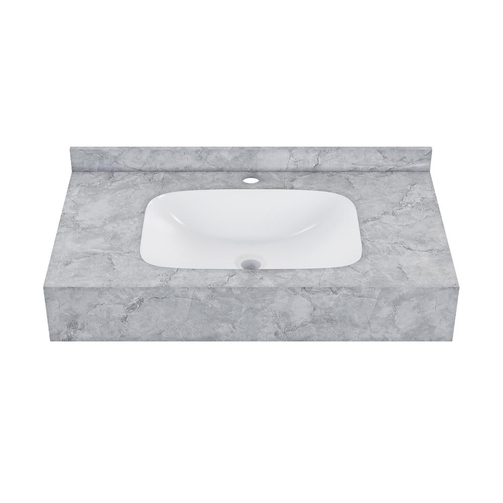 Avancer 36'' Wall Mount Sink In Storm Grey. Picture 1