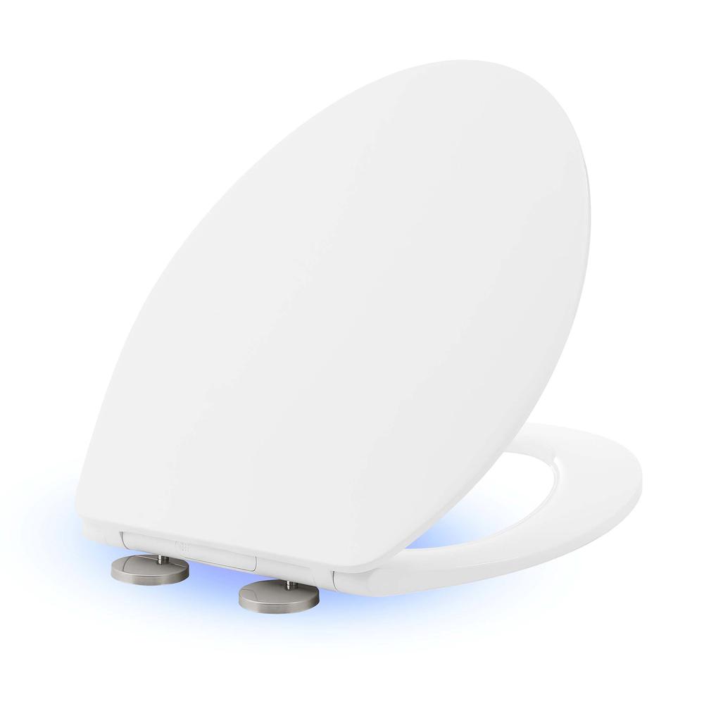 Lumiere Elongated Quick-Release Toilet Seat with Night Light. Picture 1