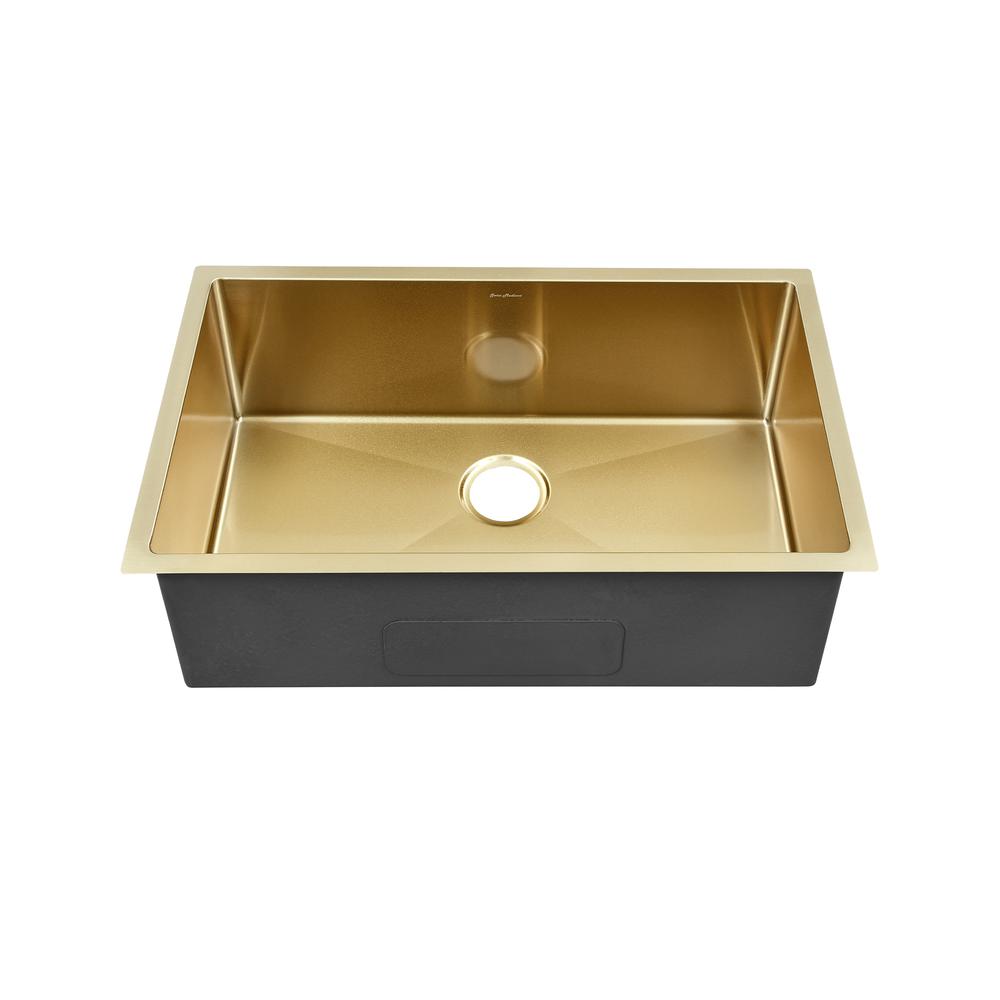 Rivage 30 x 18 Stainless Steel, Single Basin, Undermount Kitchen Sink, Gold. Picture 1