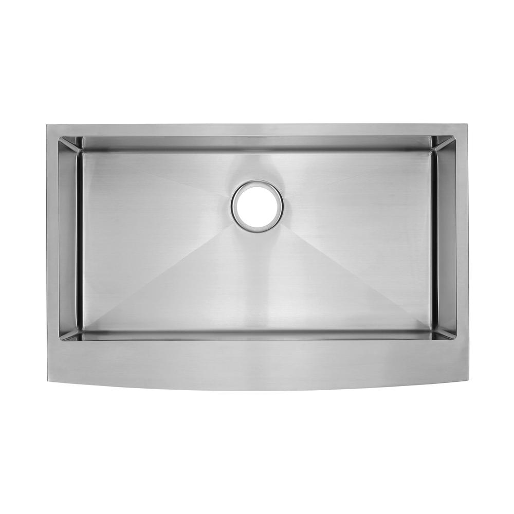 Stainless Steel, Single Basin, Farmhouse Kitchen Sink with Apron. Picture 2