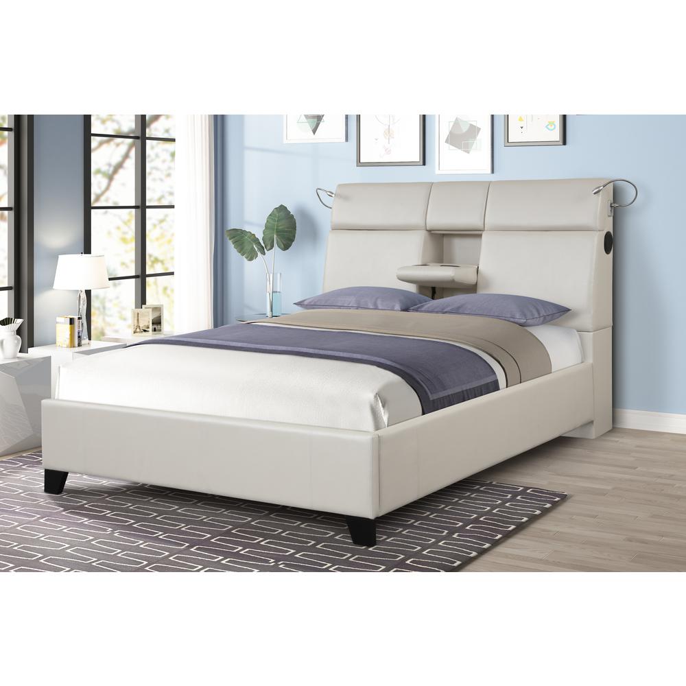 Calypso White Qn Bed With Bt. Picture 1