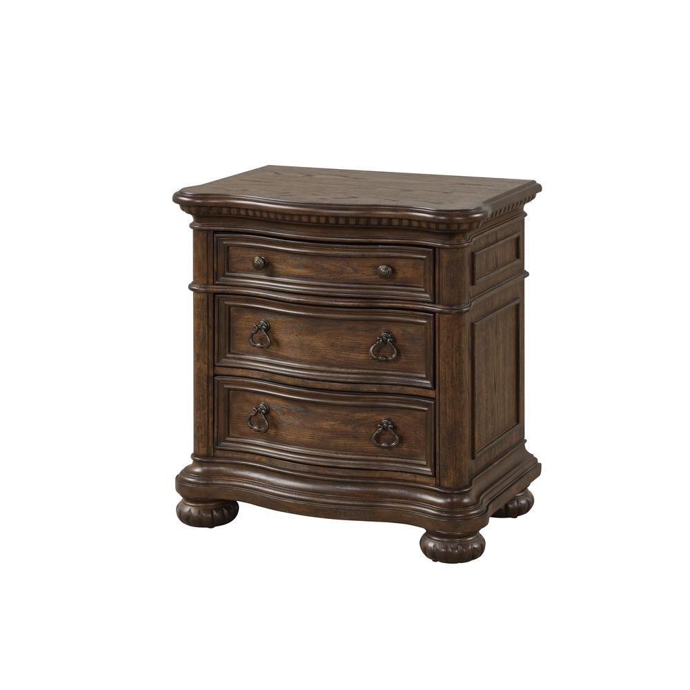 Tuscany 3 Drawer Nightstand Wooden Top W Usb. Picture 1