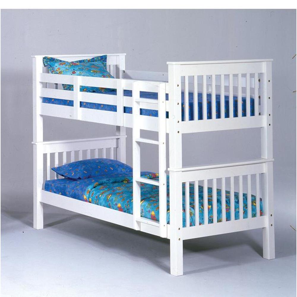 Sadler White Twin Over Twin Bunk Bed. Picture 2