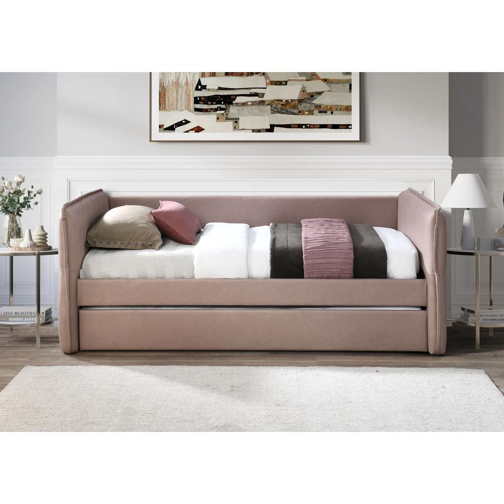 Trina Uph Twin Trundle Bed-Dusty Rose. Picture 2