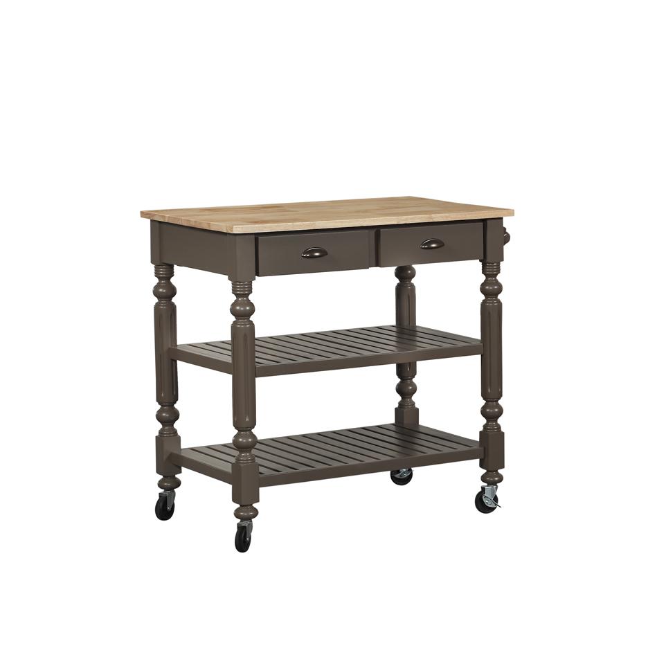 Payson Taupe Kitchen Cart. Picture 2
