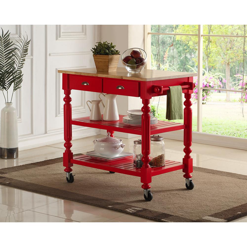 Payson Red Kitchen Island. Picture 4
