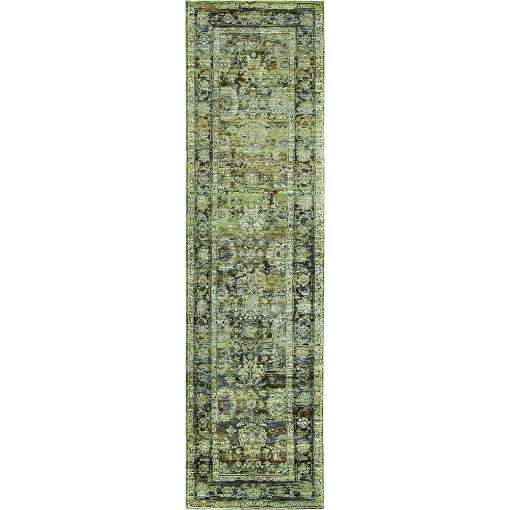 ANDORRA Green 2' 6 X 12' Area Rug. Picture 1