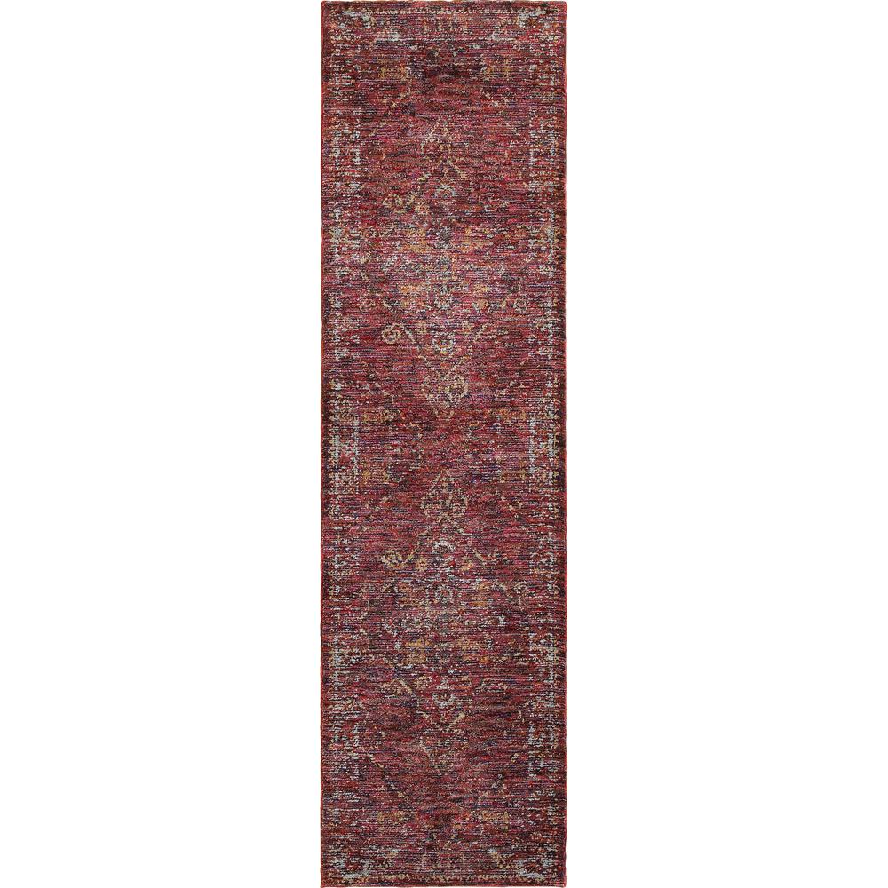 ANDORRA Red 2' 6 X 12' Area Rug. Picture 1