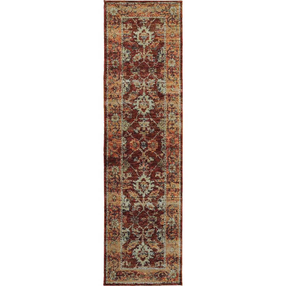 ANDORRA Red 2' 6 X 12' Area Rug. Picture 1