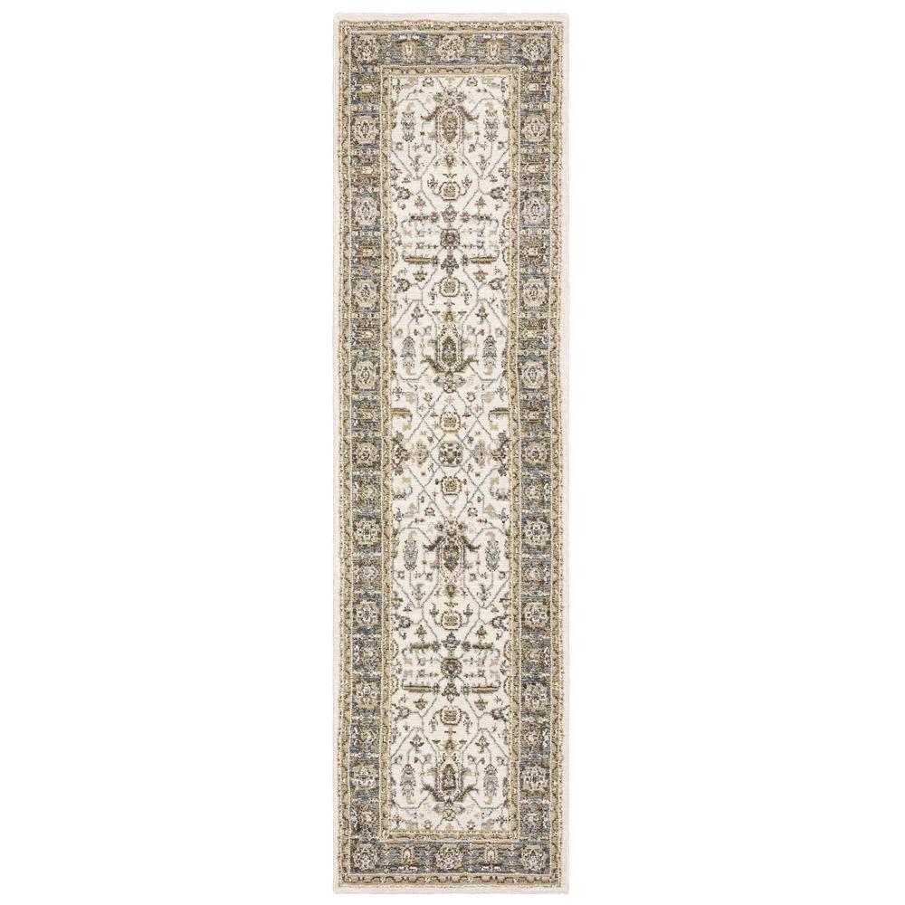 ANDORRA Ivory 2' 6 X 12' Area Rug. Picture 1