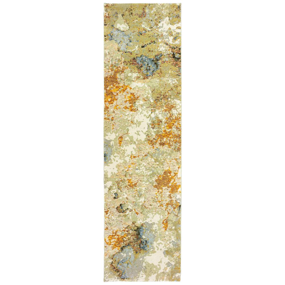 EVOLUTION Gold 2' 6 X 12' Area Rug. Picture 1