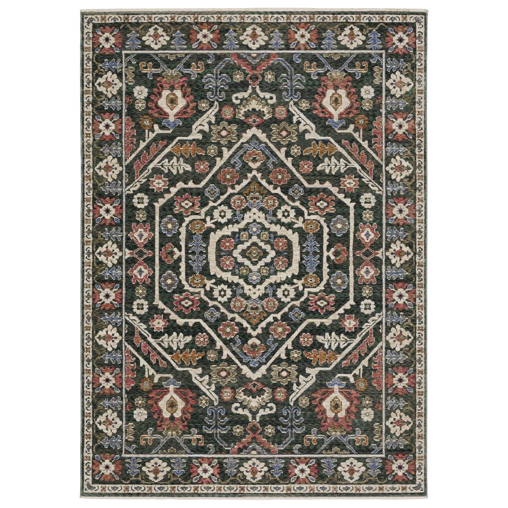 HASTINGS HA02B3'10" X  5' 5" Green color rug. Picture 1