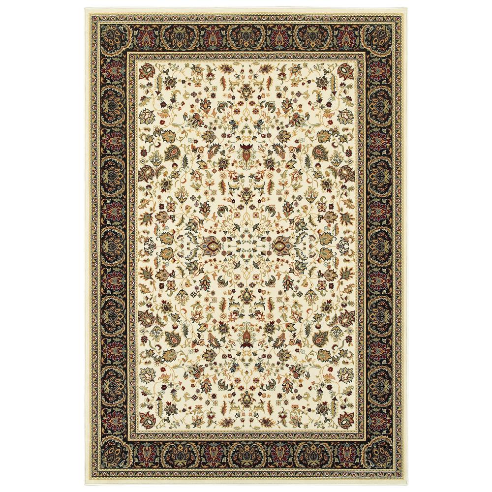 KASHAN Ivory 3'10 X  5' 5 Area Rug. Picture 1
