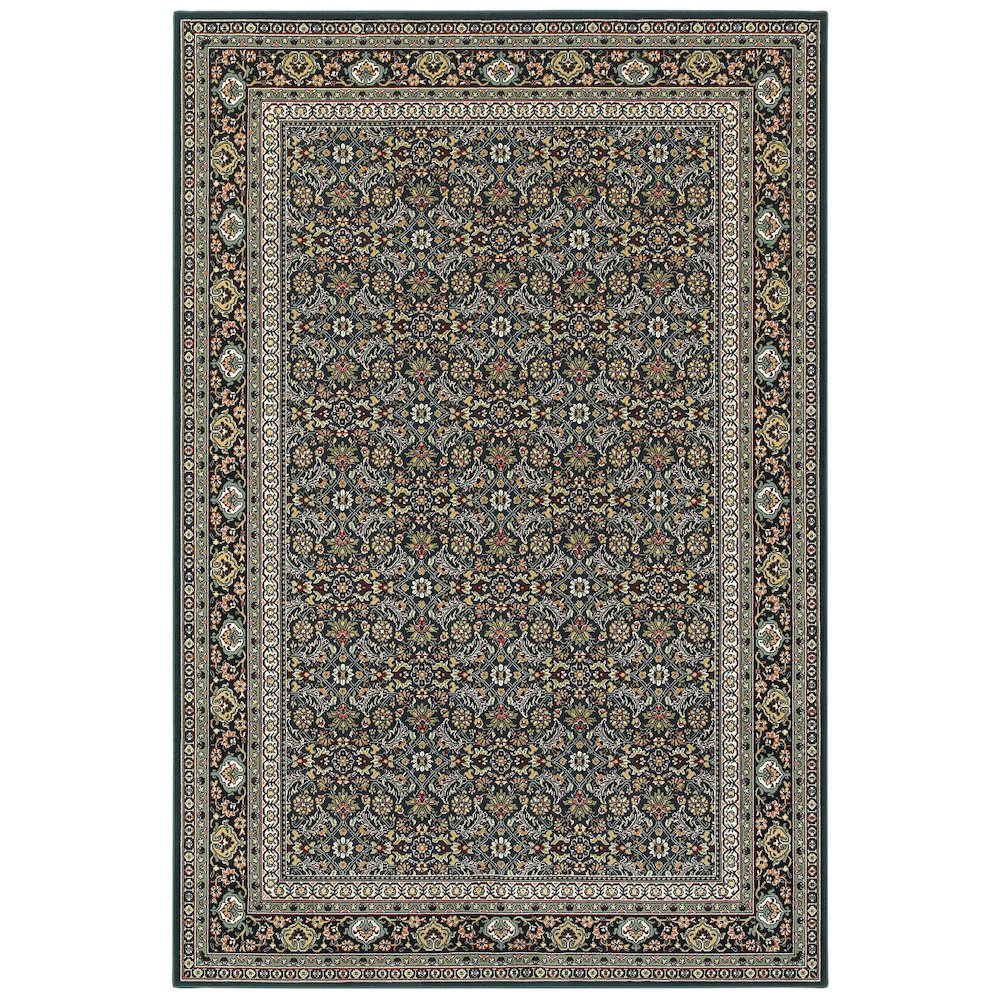 KASHAN Navy 5' 3 X  7' 6 Area Rug. Picture 1