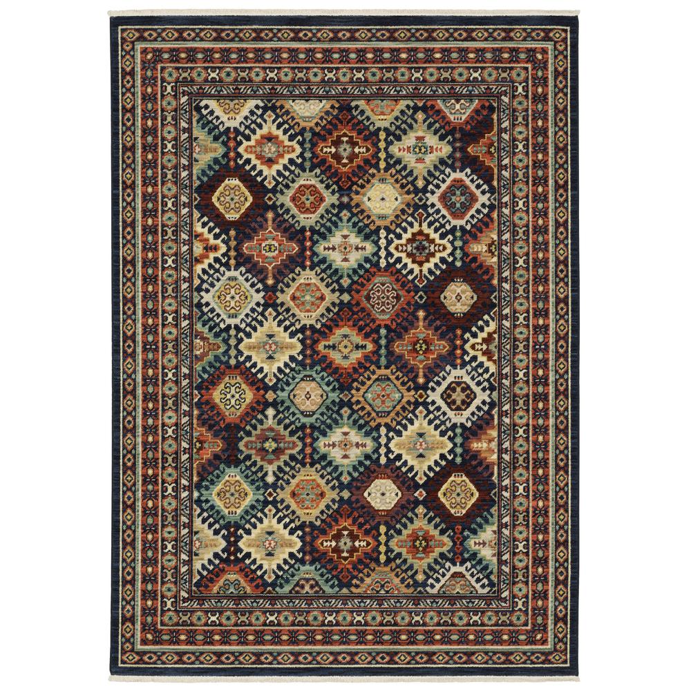 LILIHAN Navy 3' 3 X  5' Area Rug. Picture 1