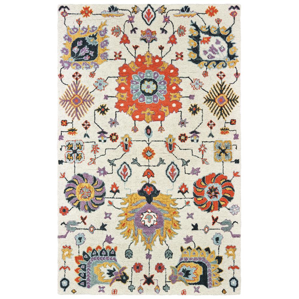 ZAHRA Ivory 5' X  8' Area Rug. Picture 1