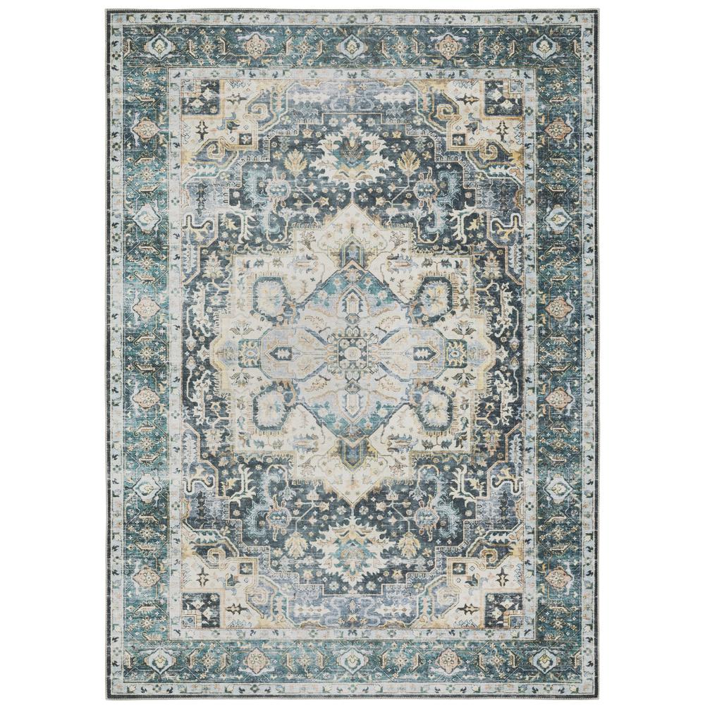 CHARLESTON Blue 5' X  7' Area Rug. Picture 1