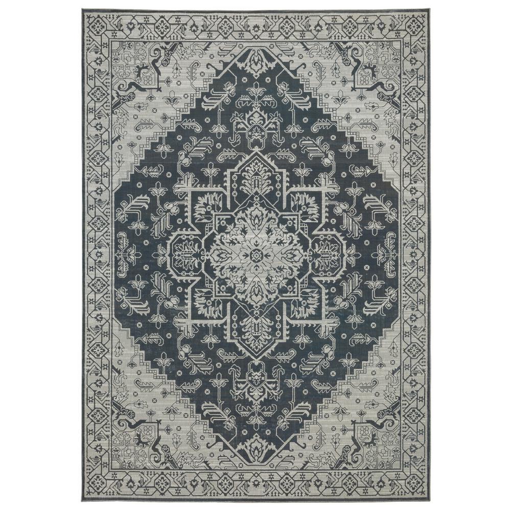 INTRIGUE Blue 5' 3 X  7' 6 Area Rug. Picture 1