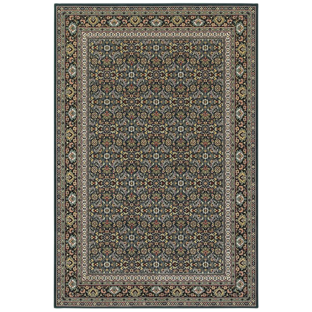 KASHAN Navy 5' 3 X  7' 6 Area Rug. The main picture.