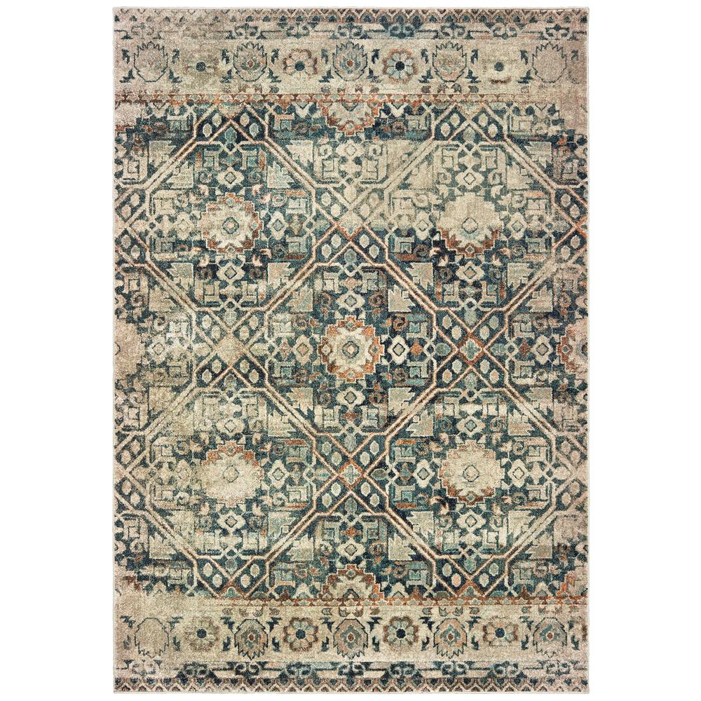 RALEIGH Blue 5' 3 X  7' 6 Area Rug. Picture 1