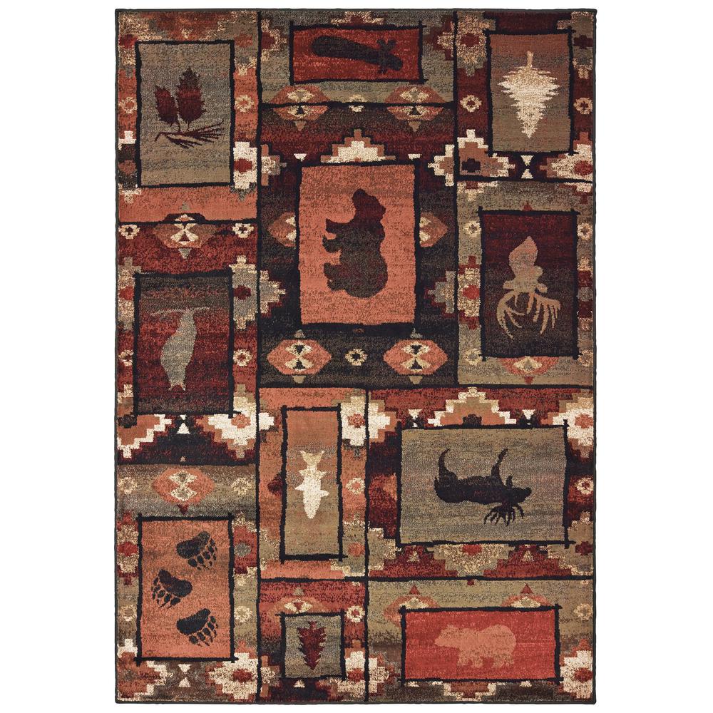 WOODLANDS Brown 5' 3 X  7' 3 Area Rug. Picture 1