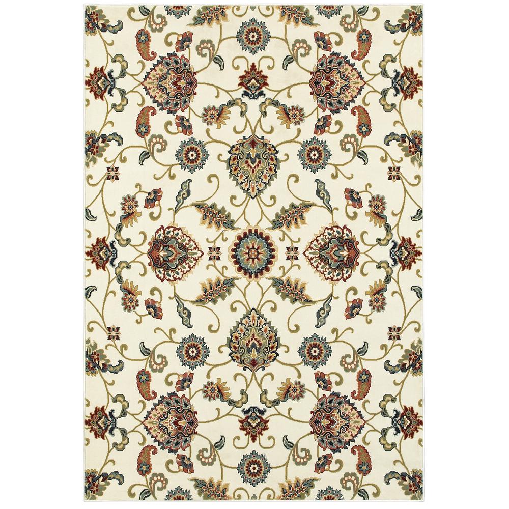 KASHAN Ivory 7'10 X 10'10 Area Rug. Picture 1