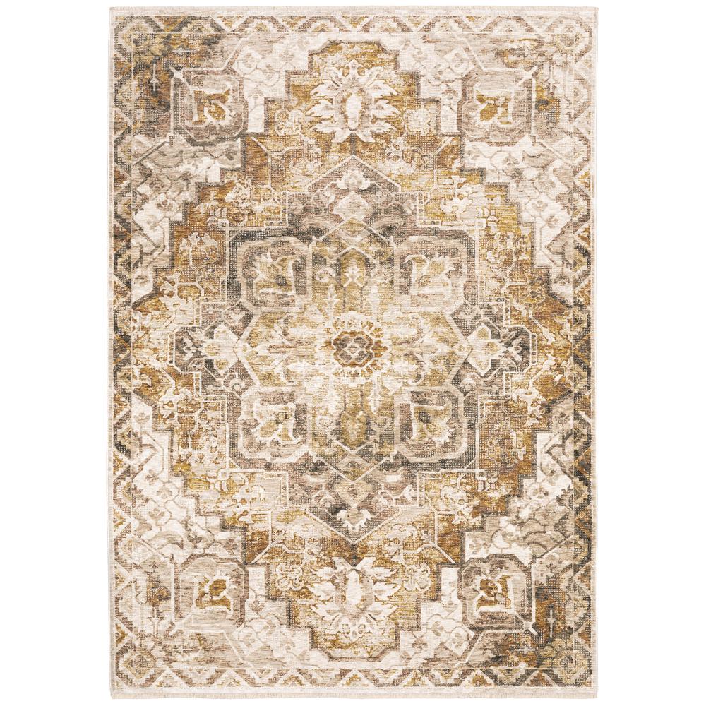 MAHARAJA Gold 7'10 X 10'10 Area Rug. Picture 1