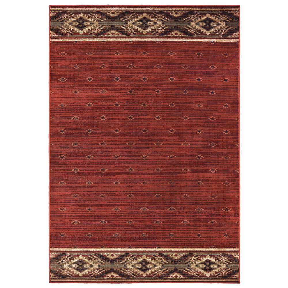 WOODLANDS Red 7'10 X 10' Area Rug. Picture 1