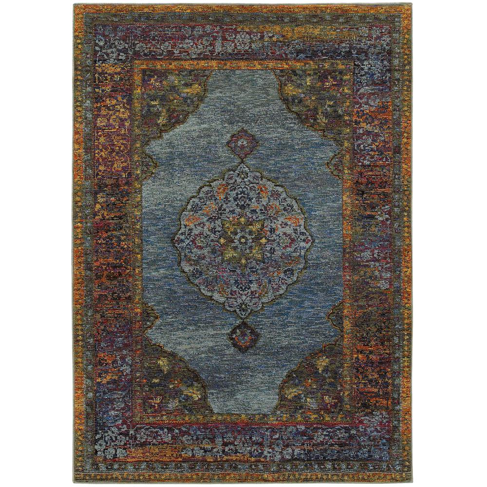 ANDORRA Blue 8' 6 X 11' 7 Area Rug. The main picture.