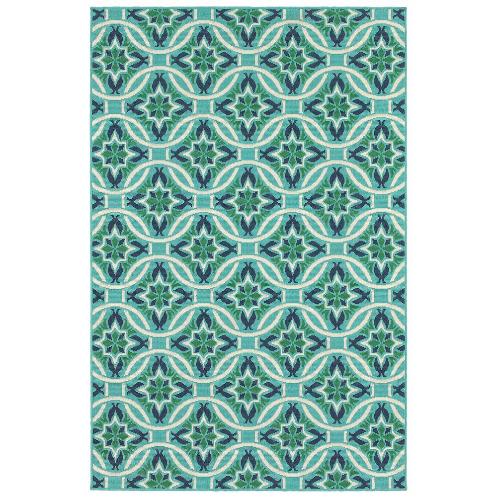 MERIDIAN Blue 8' 6 X 13' Area Rug. Picture 1
