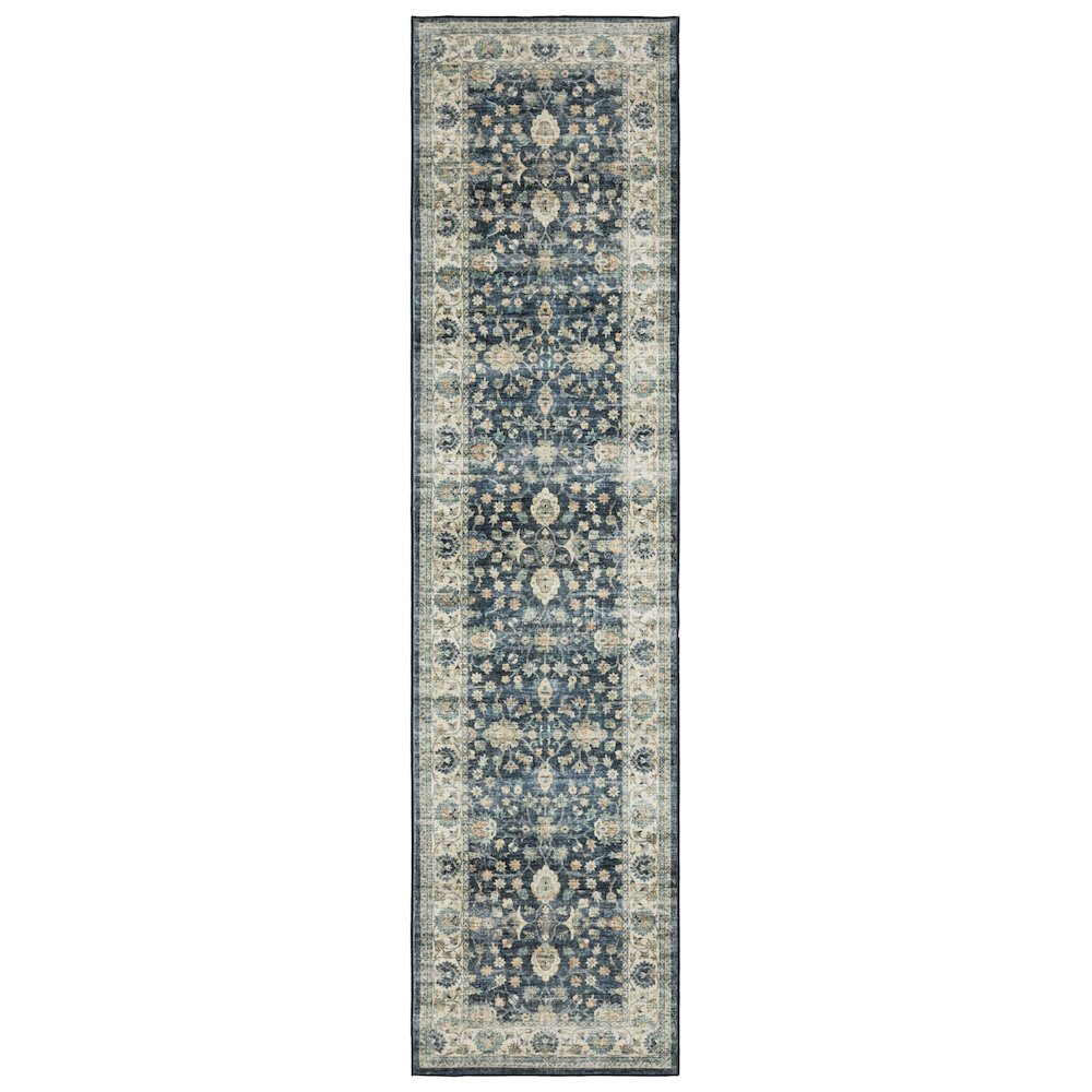 Runner Washable Rug Made of Polyester, Blue color. Picture 1