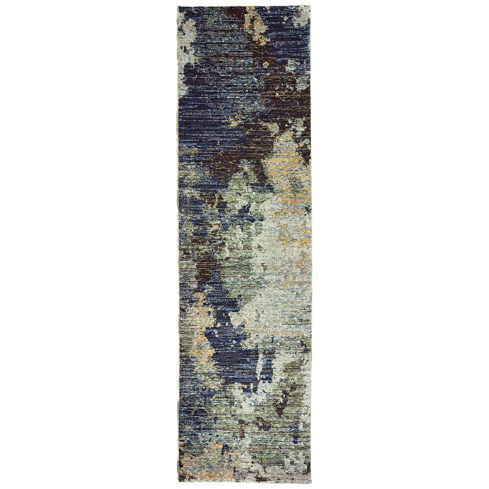 EVOLUTION Navy 2' 3 X  8' Area Rug. Picture 1