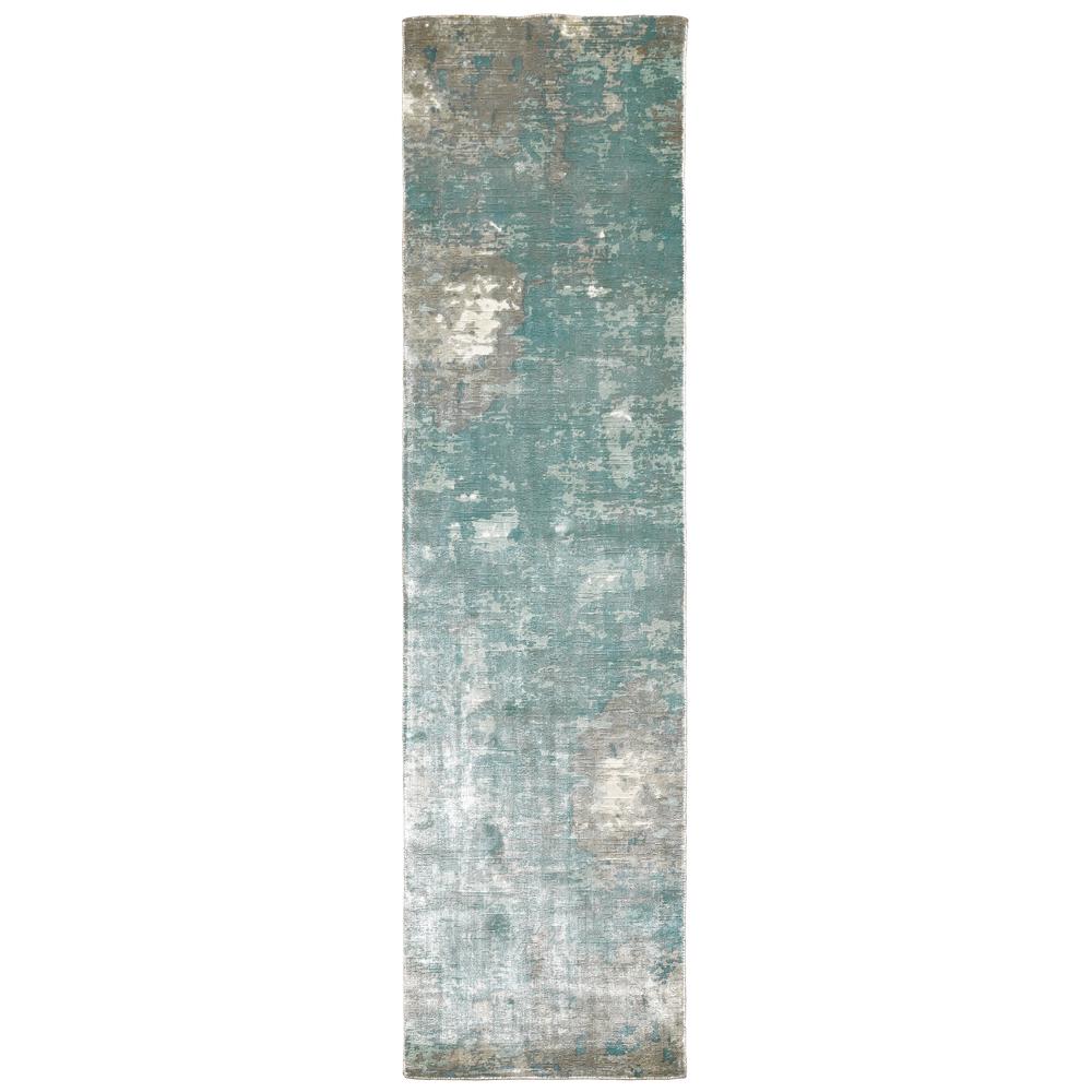 FORMATIONS Blue 2' 6 X 10' Area Rug. Picture 1