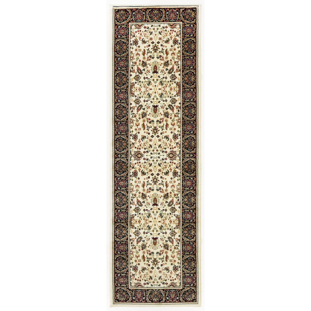 KASHAN Ivory 2' 3 X  7' 6 Area Rug. Picture 1