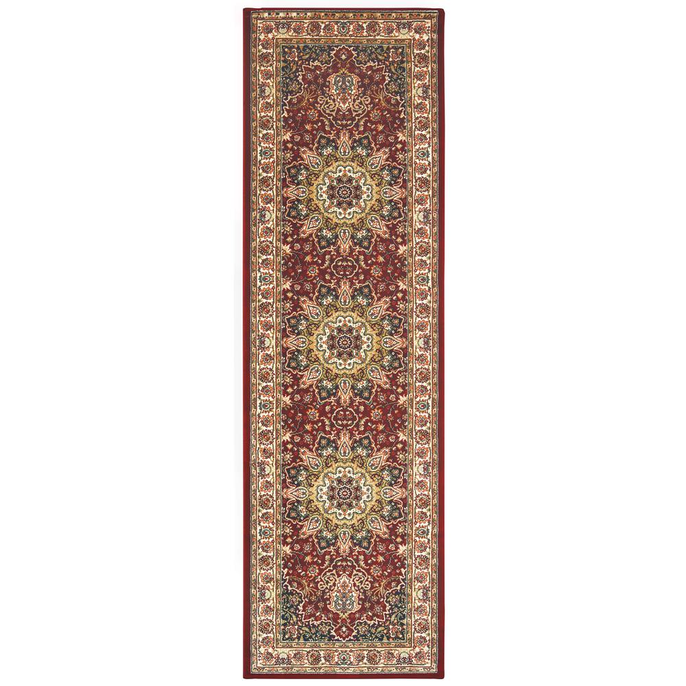 KASHAN Red 2' 3 X  7' 6 Area Rug. Picture 1