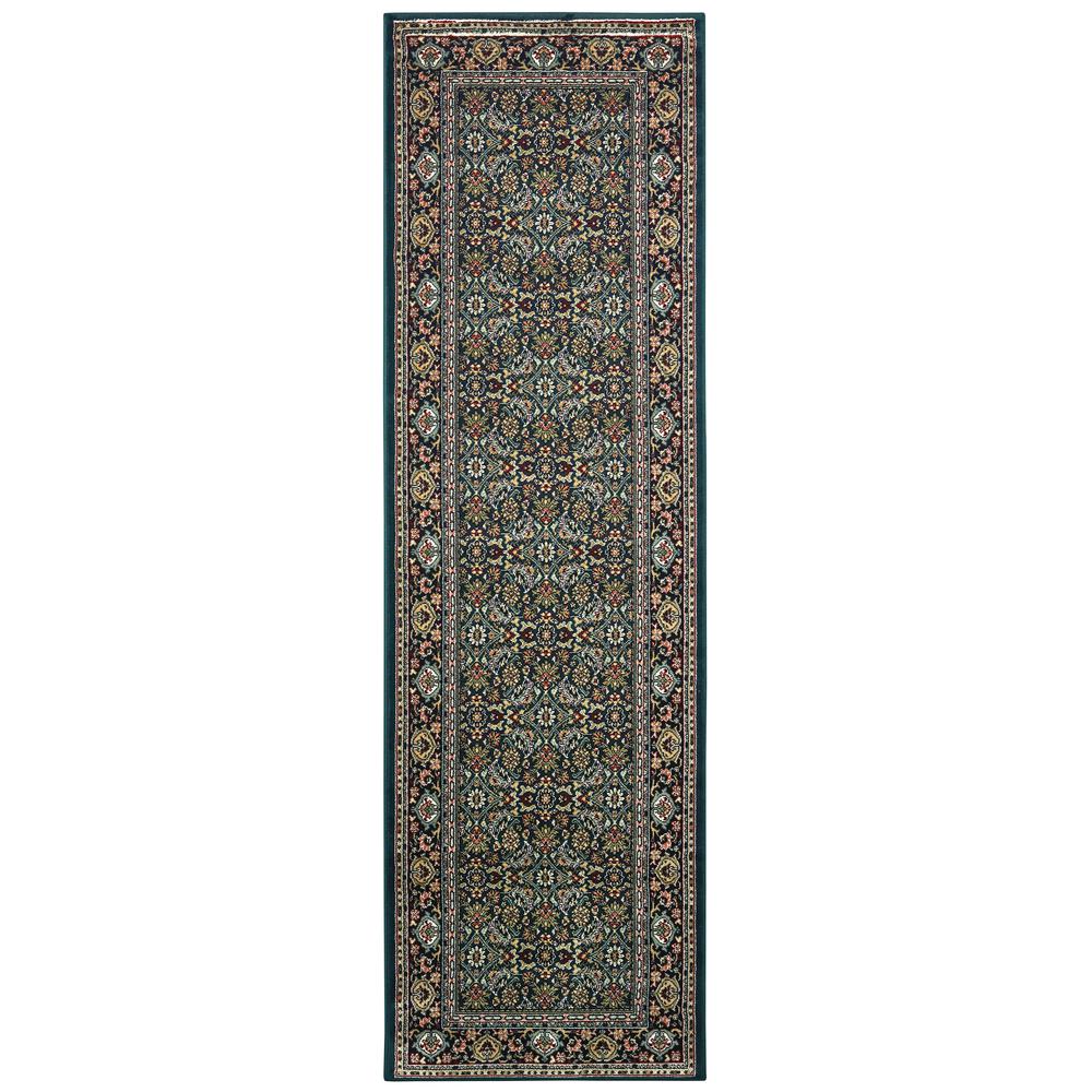 KASHAN Navy 2' 3 X  7' 6 Area Rug. Picture 1