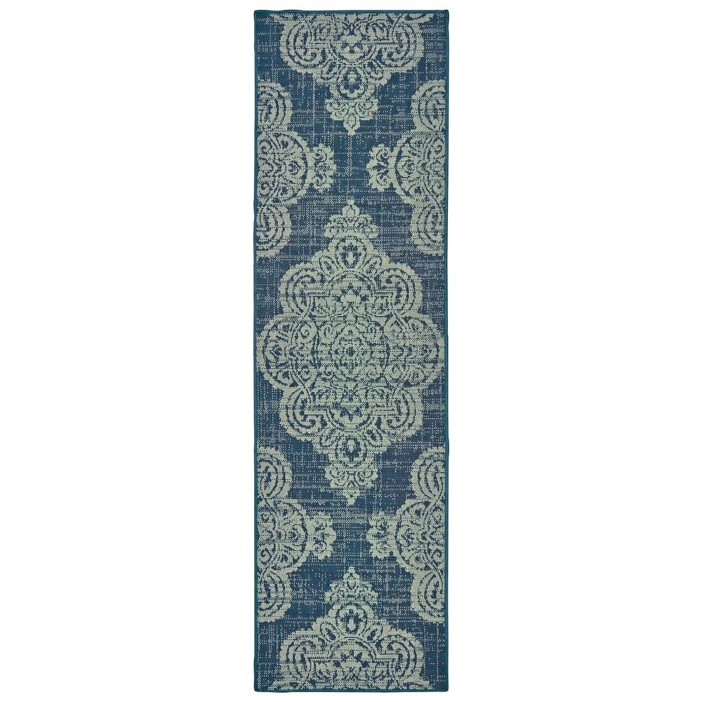MARINA Navy 2' 3 X  7' 6 Area Rug. Picture 1