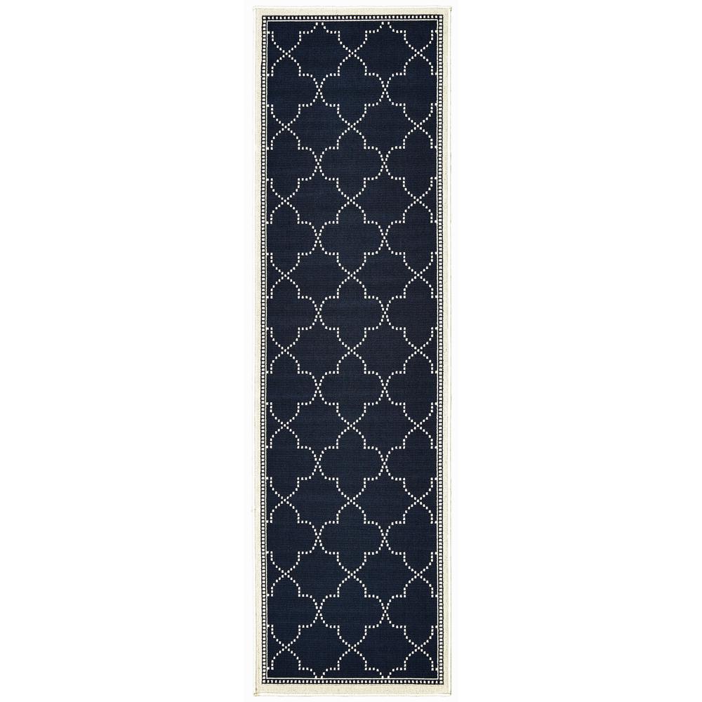MARINA Navy 2' 3 X  7' 6 Area Rug. Picture 1
