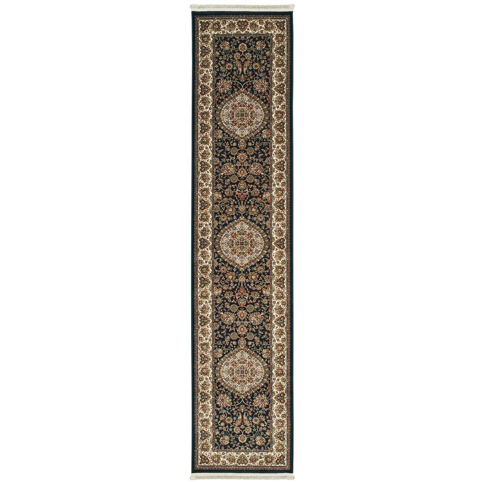 MASTERPIECE Navy 2' 3 X 10' Area Rug. Picture 1