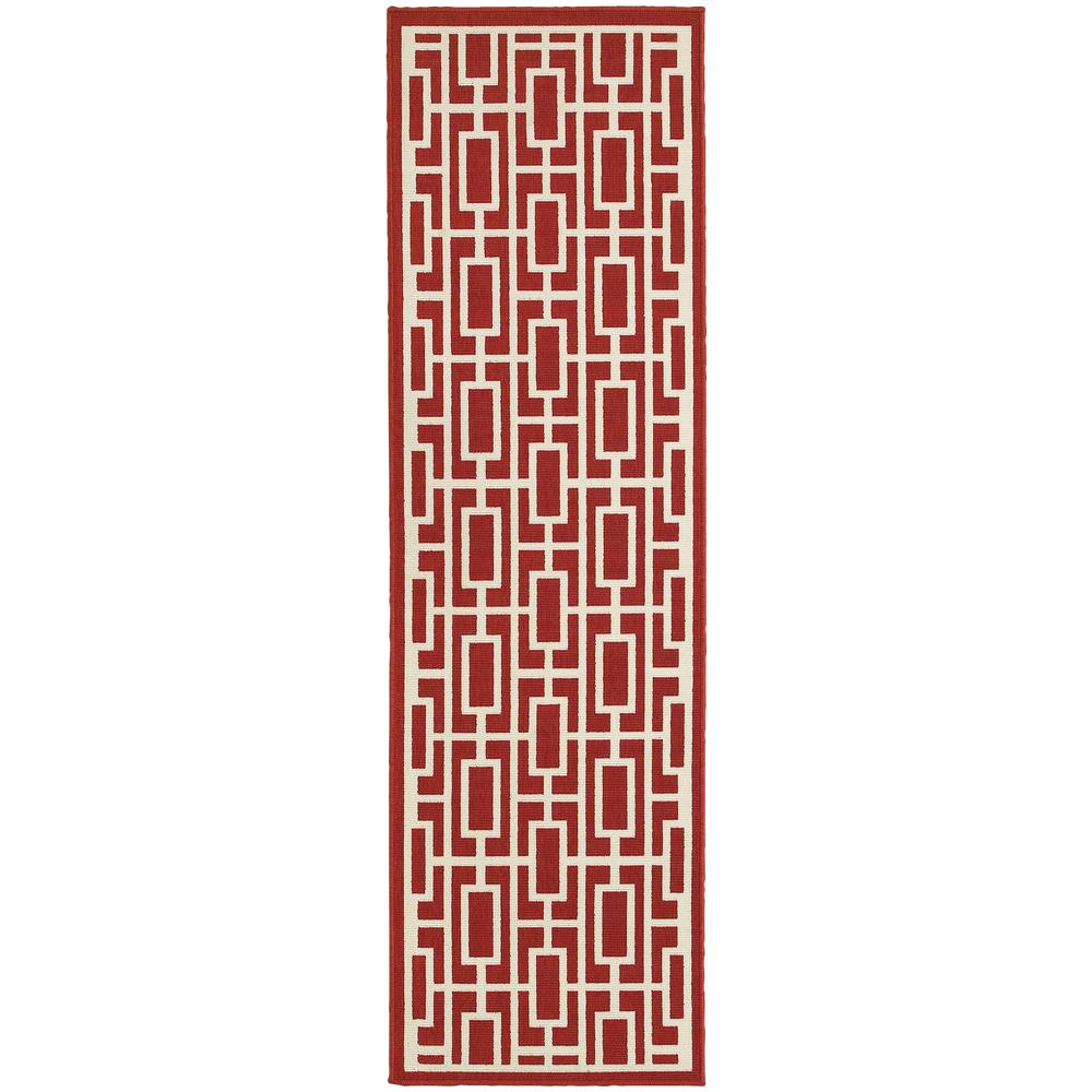 MERIDIAN Red 2' 3 X  7' 6 Area Rug. Picture 1