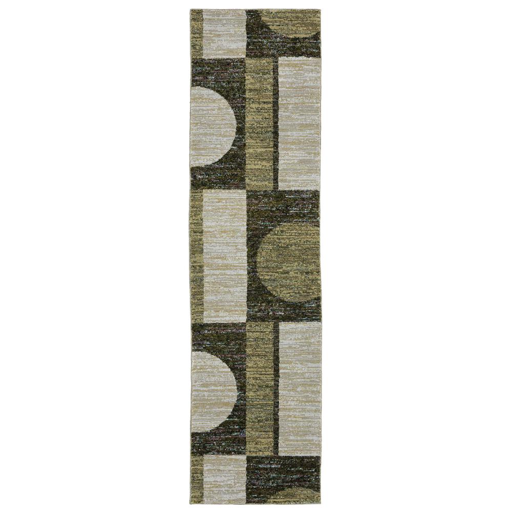 STRADA Green 2' 3 X  8' Area Rug. Picture 1