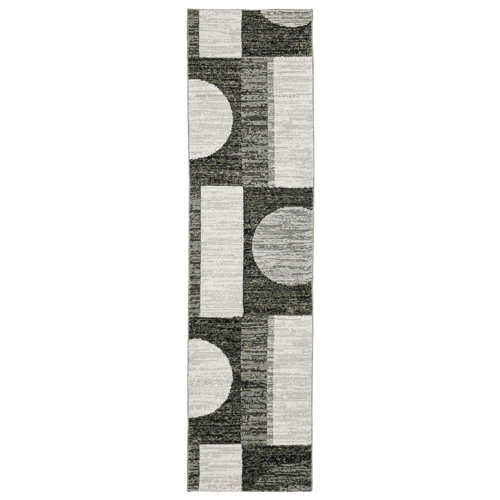 STRADA Charcoal 2' 3 X  8' Area Rug. Picture 1