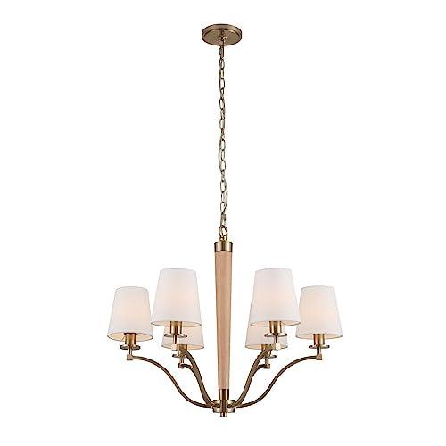 Graceful Wood and Brass Square Chandelier, Belen Kox. Picture 1