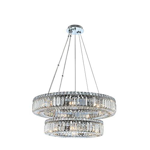 The Firenze Crystal Baguette and Square 2 Tier Pendant Chandelier, Belen Kox. Picture 1