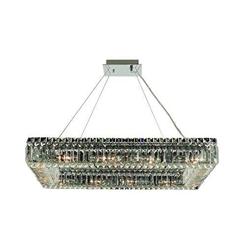The Clear Prism and Stone U-Shape Rectangular Pendant Chandelier, Belen Kox. Picture 1
